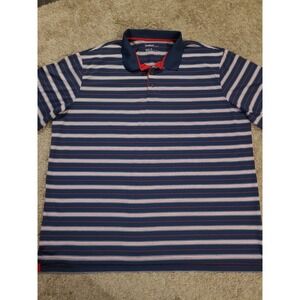 Reebok Golf Polo Mens 5XLT Blue Striped Performance Athleisure Comfort Big Tall